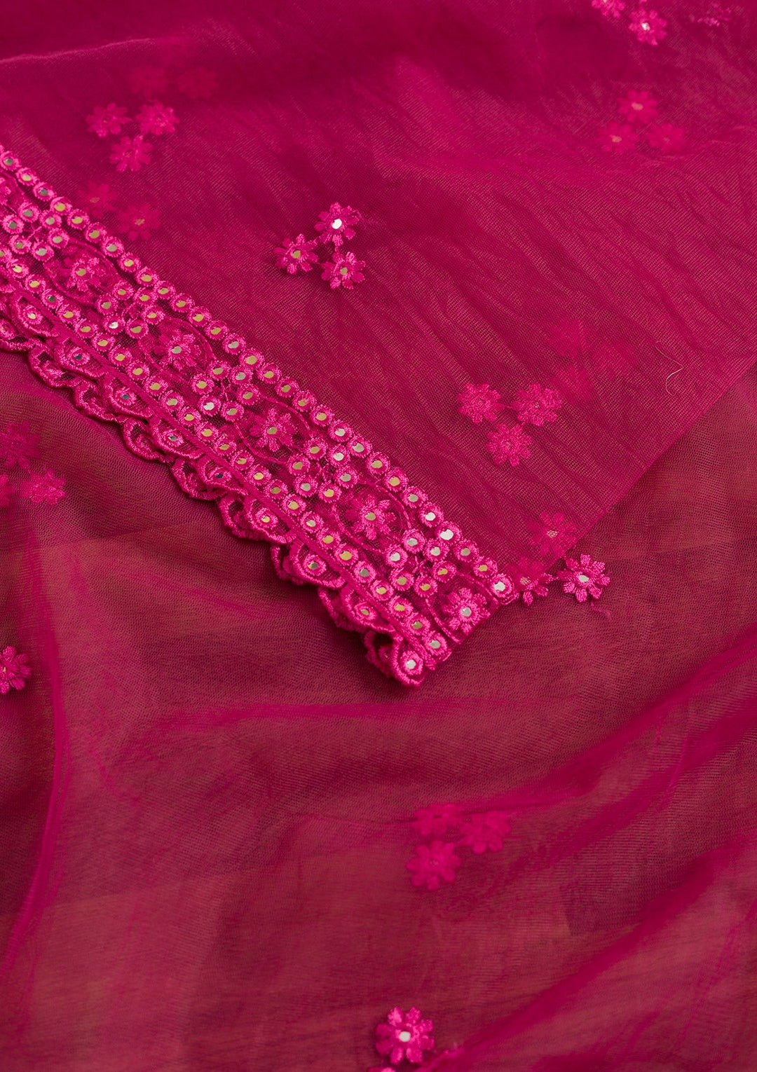 Wine Gotapatti Net Dupatta-Koskii
