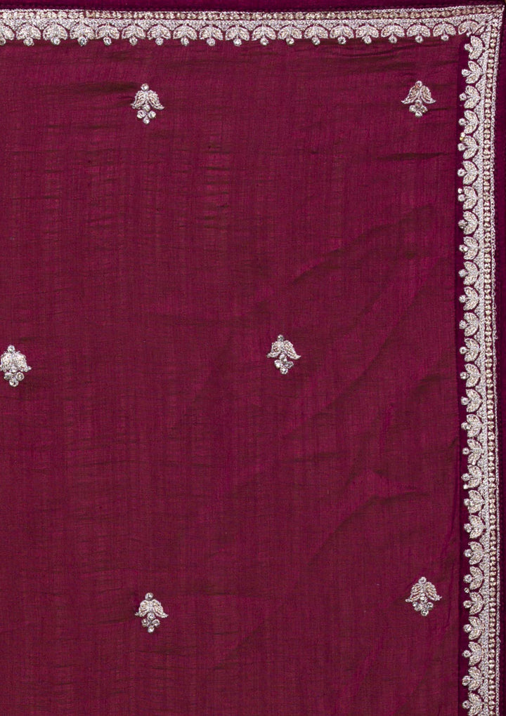 Wine Sequins Georgette Designer Lehenga-Koskii