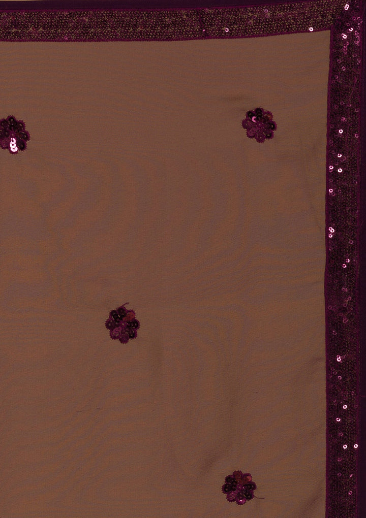 Wine Sequins Georgette Designer Lehenga-Koskii