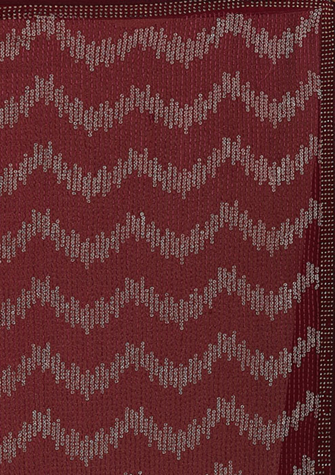 Wine Sequins Georgette Designer Saree-Koskii