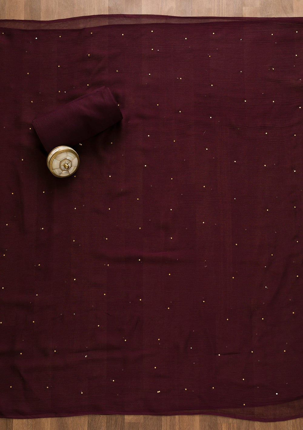 Wine Stonework Crepe Unstitched Salwar Kameez-Koskii