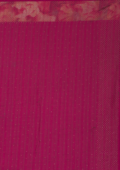 Wine Stonework Raw Silk Saree-Koskii