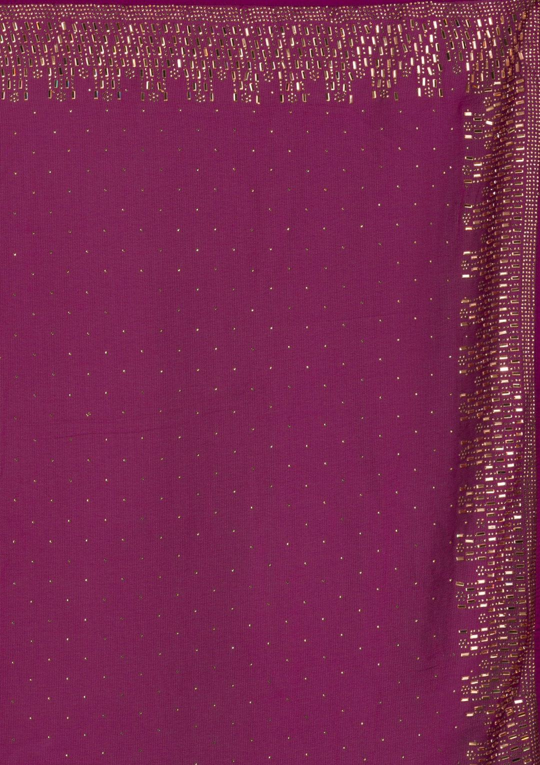 Wine Stonework Semi Crepe Unstitched Saree-Koskii