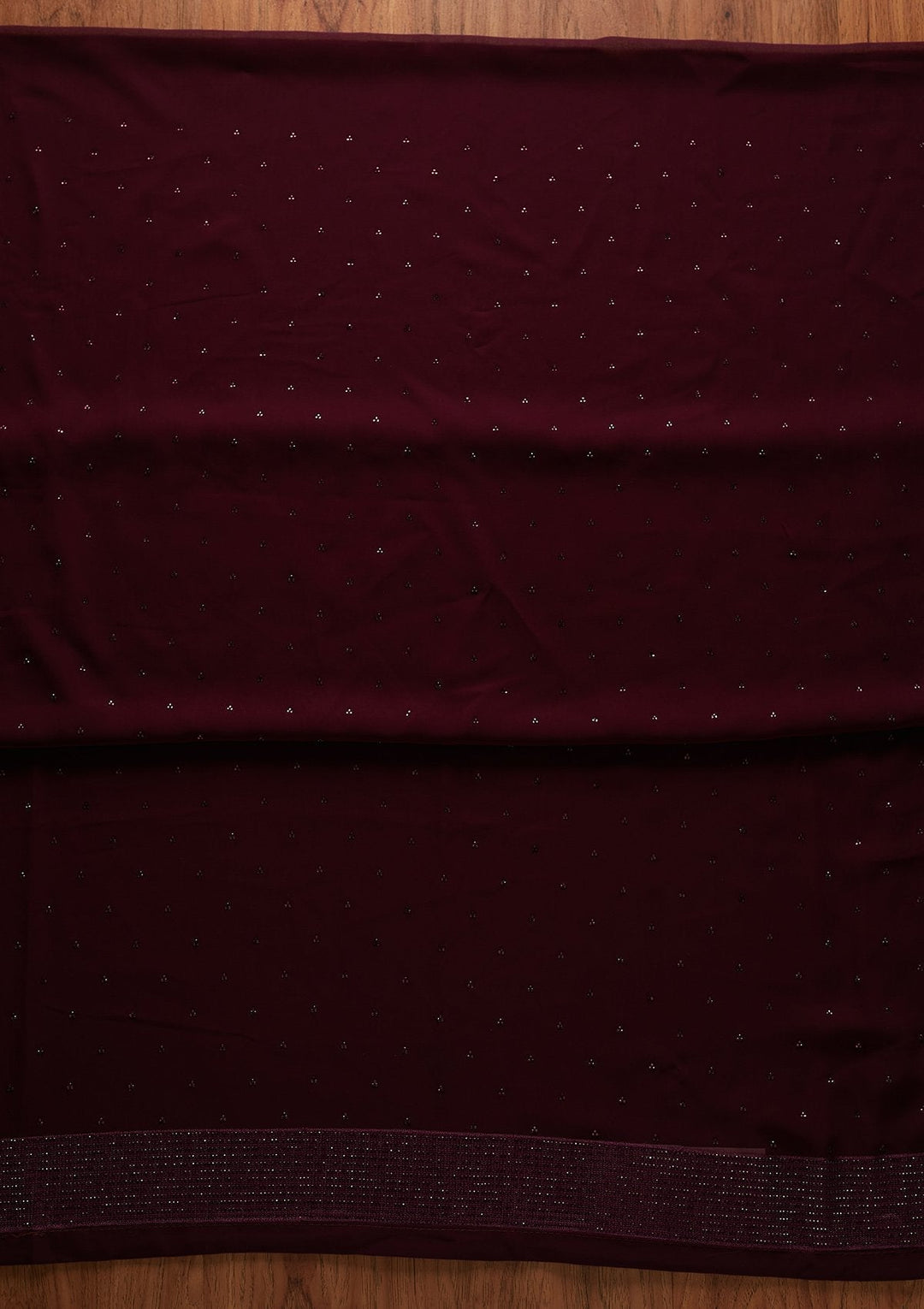 Wine Swarovski Georgette Designer Unstitched Salwar Suit - koskii