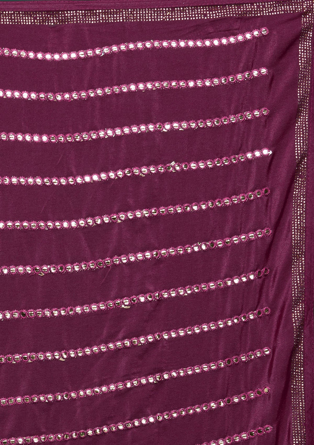 Wine Swarovski Georgette Saree - Koskii