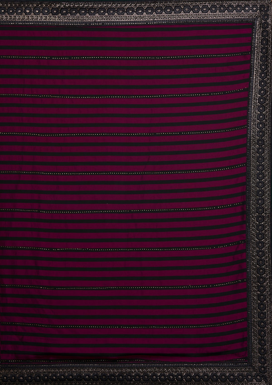 Wine Swarovski Georgette Saree - Koskii