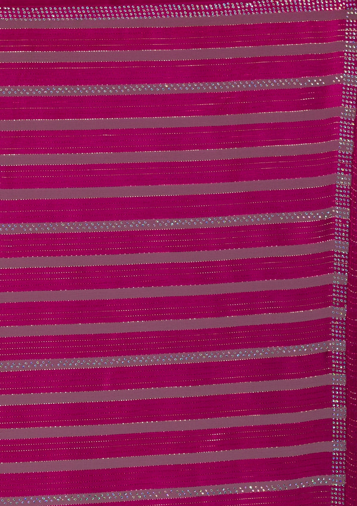 Wine Swarovski Georgette Saree-Koskii