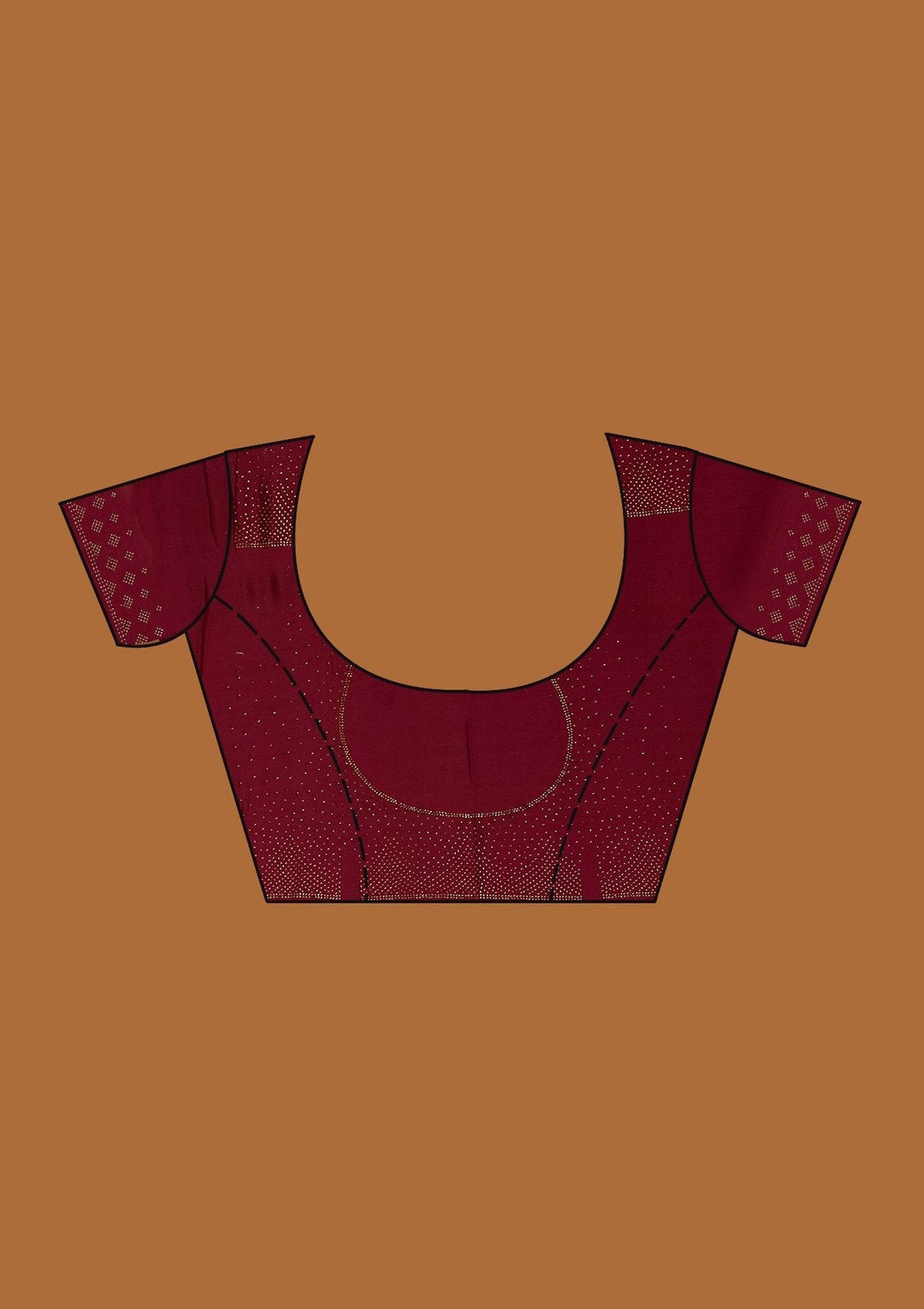 Wine Swarovski Semi Crepe Designer Saree - Koskii