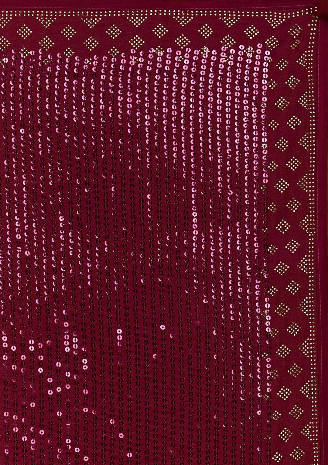 Wine Swarovski Semi Crepe Designer Saree - Koskii