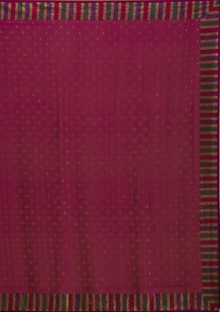 Wine Swarovski Semi Crepe Designer Saree-Koskii