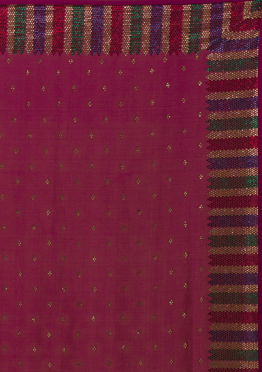 Wine Swarovski Semi Crepe Designer Saree-Koskii