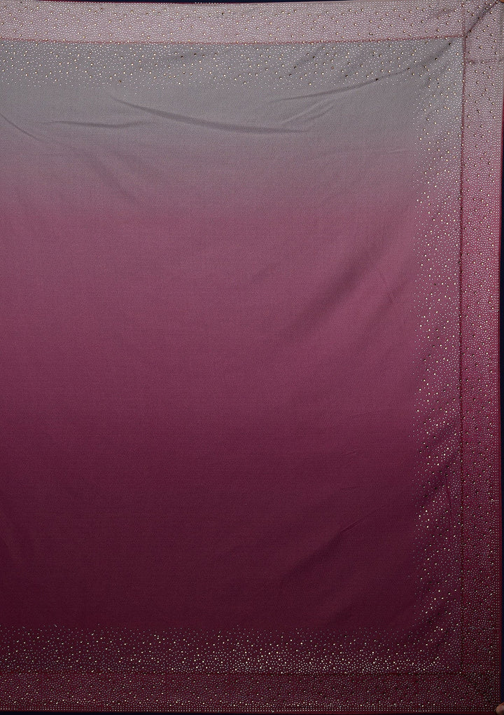 Wine Swarovski Tissue Designer Saree - Koskii