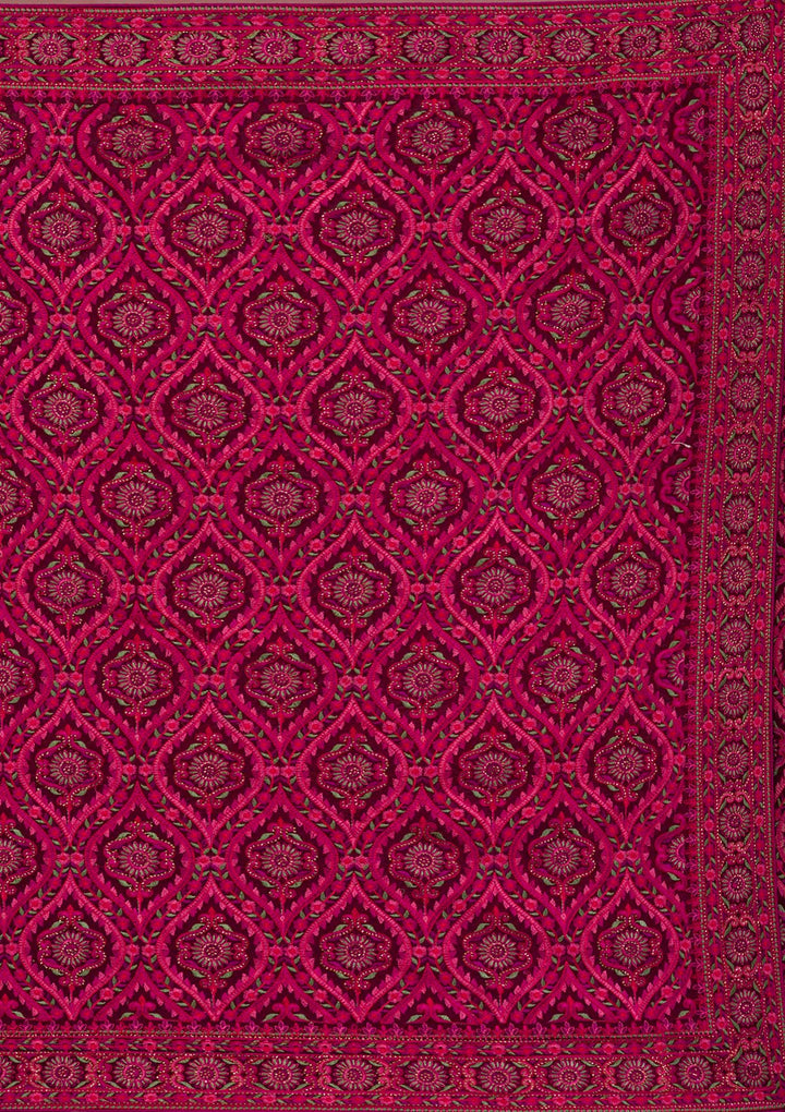 Wine Threadwork Georgette Saree-Koskii