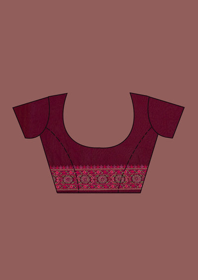 Wine Threadwork Georgette Saree-Koskii