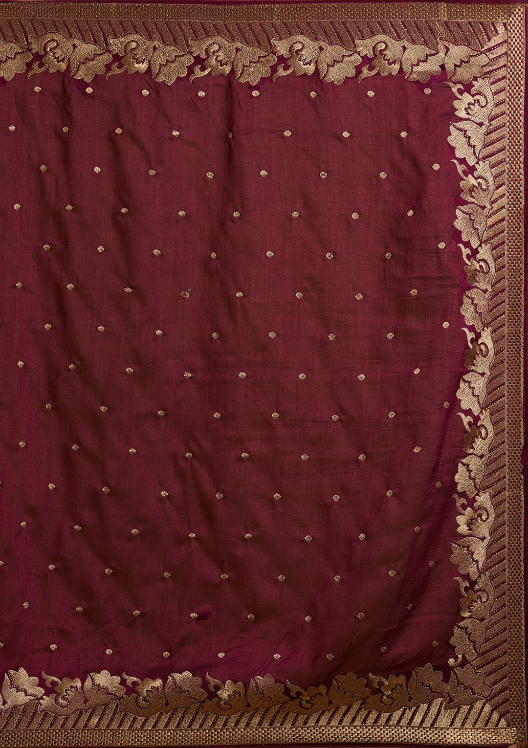 Wine Zariwork Art Silk Designer Saree - koskii