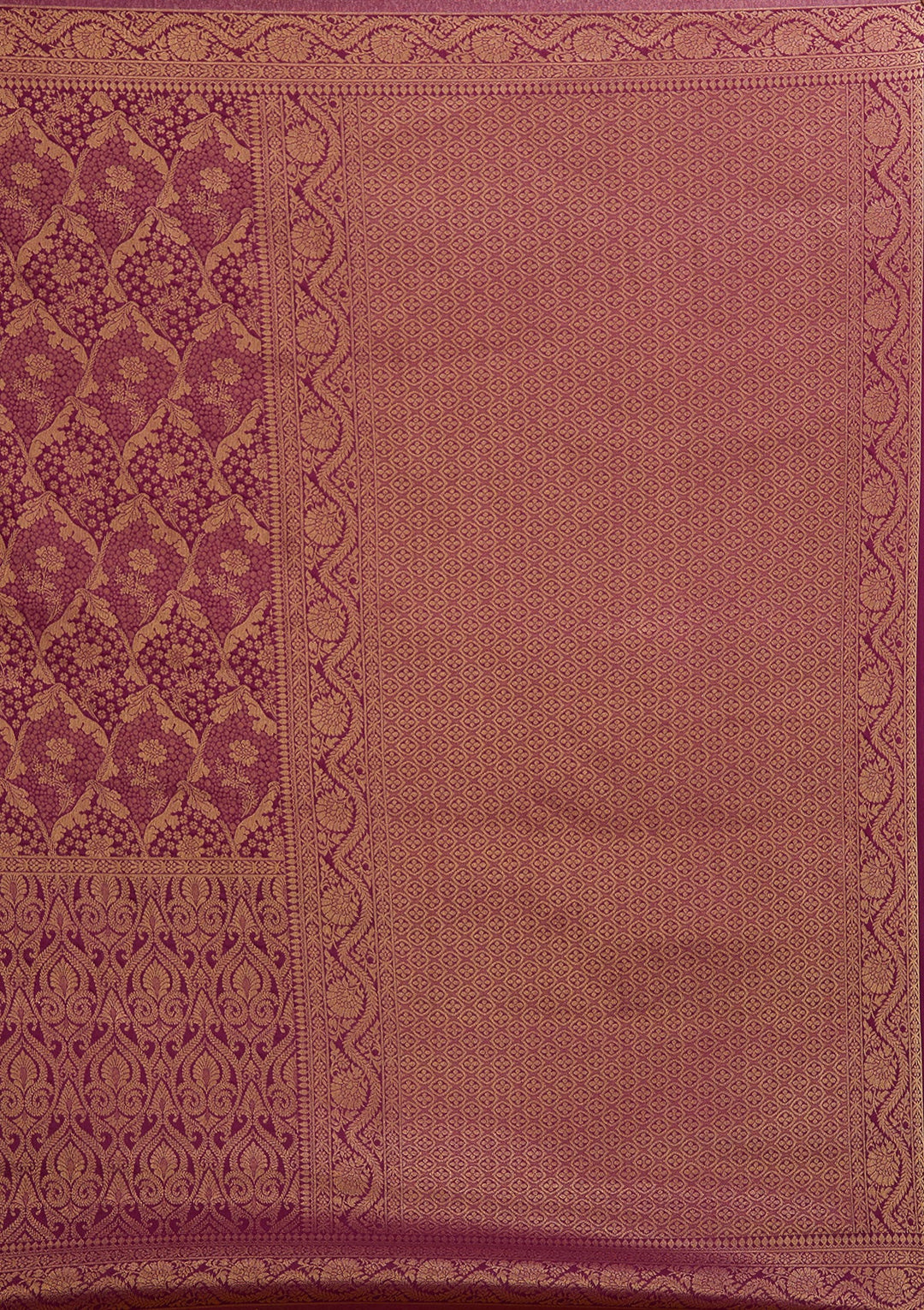 Wine Zariwork Art Silk Saree-Koskii