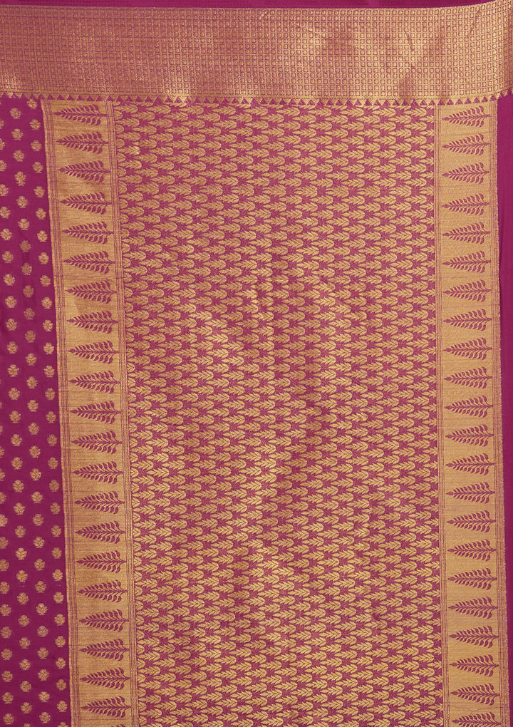 Wine Zariwork Art Silk Saree-Koskii
