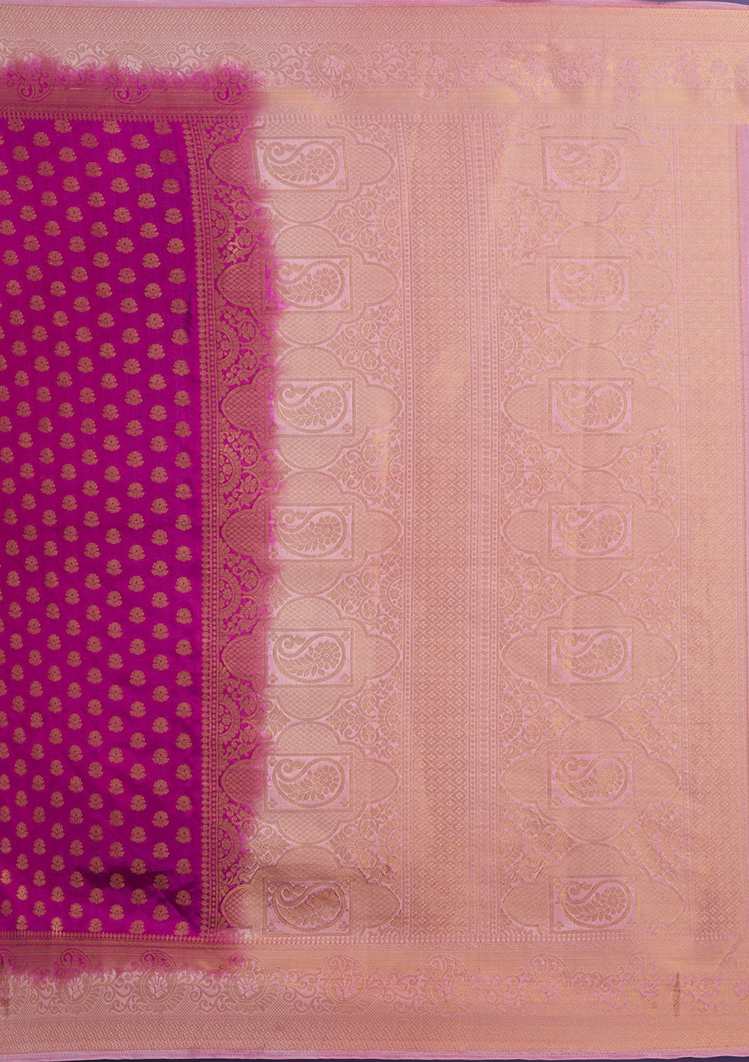 Wine Zariwork Art Silk Saree-Koskii