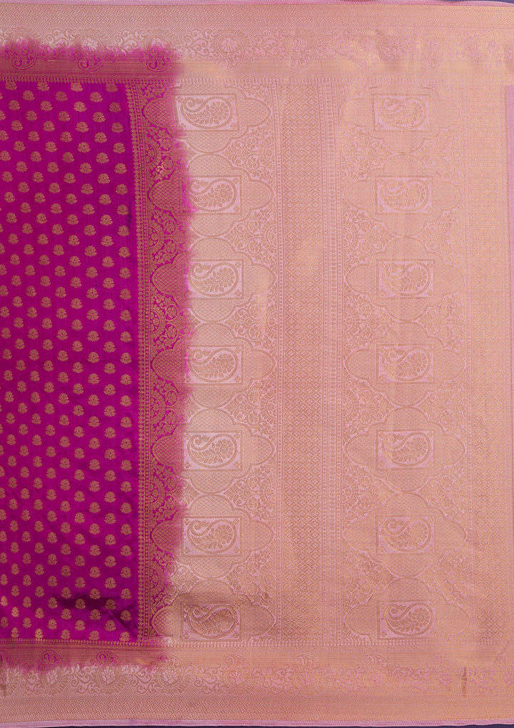 Wine Zariwork Art Silk Saree-Koskii