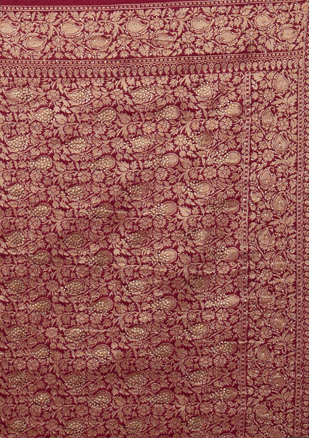 Wine Zariwork Banarasi Designer Saree - Koskii