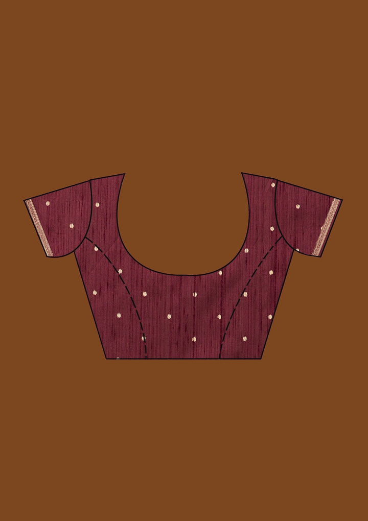 Wine Zariwork Banarasi Designer Saree - Koskii