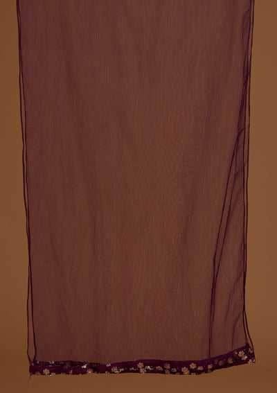 Wine Zariwork Georgette Designer Salwar Suit - Koskii