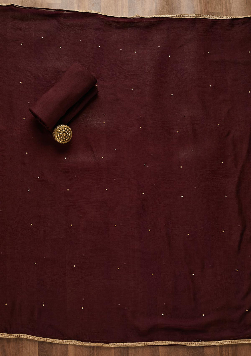 Wine Zariwork Georgette Unstitched Salwar Suit-Koskii
