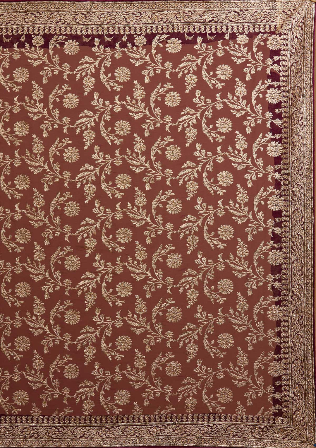 Wine Zariwork Georgette Designer Saree - koskii