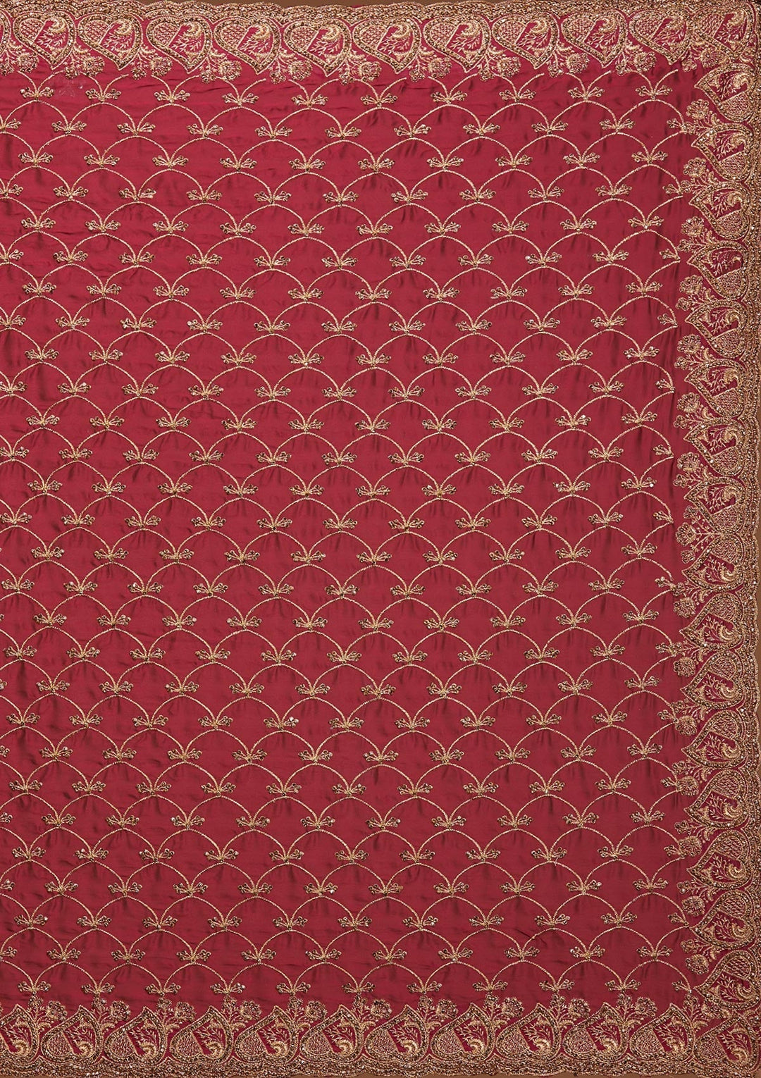 Wine Zariwork Georgette Saree-Koskii