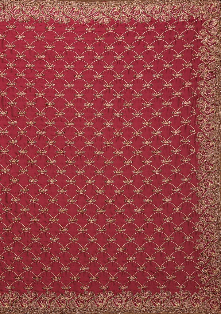 Wine Zariwork Georgette Saree-Koskii