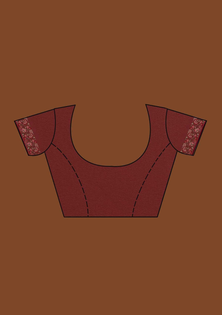 Wine Zariwork Georgette Saree-Koskii