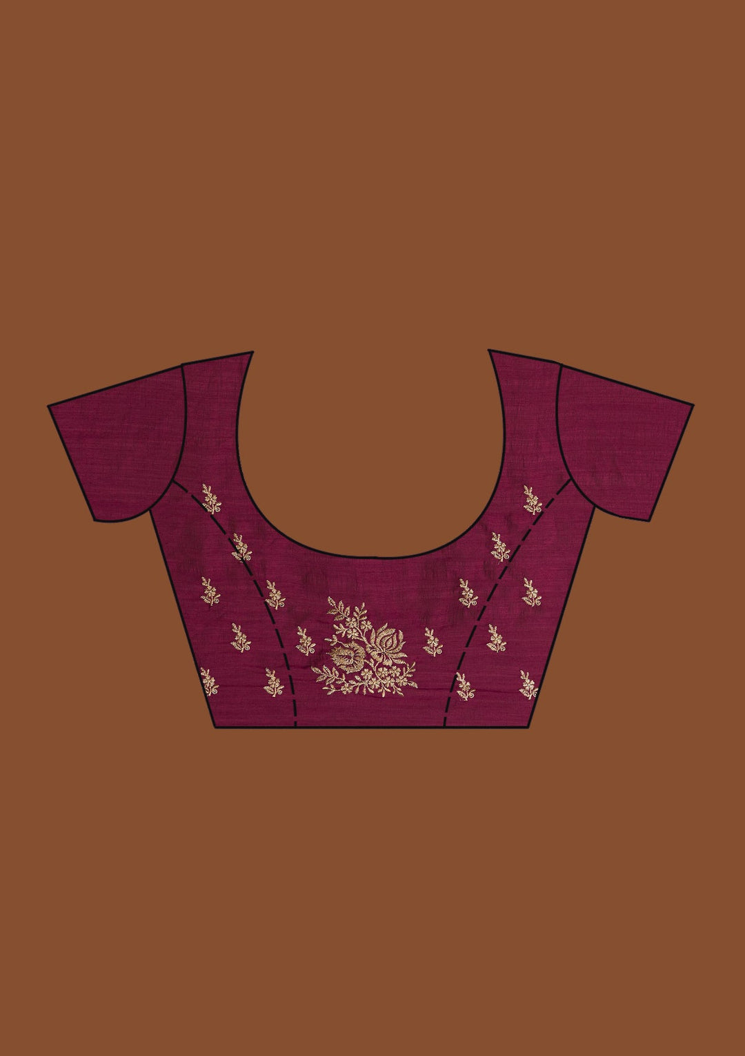 Wine Zariwork Georgette Saree-Koskii