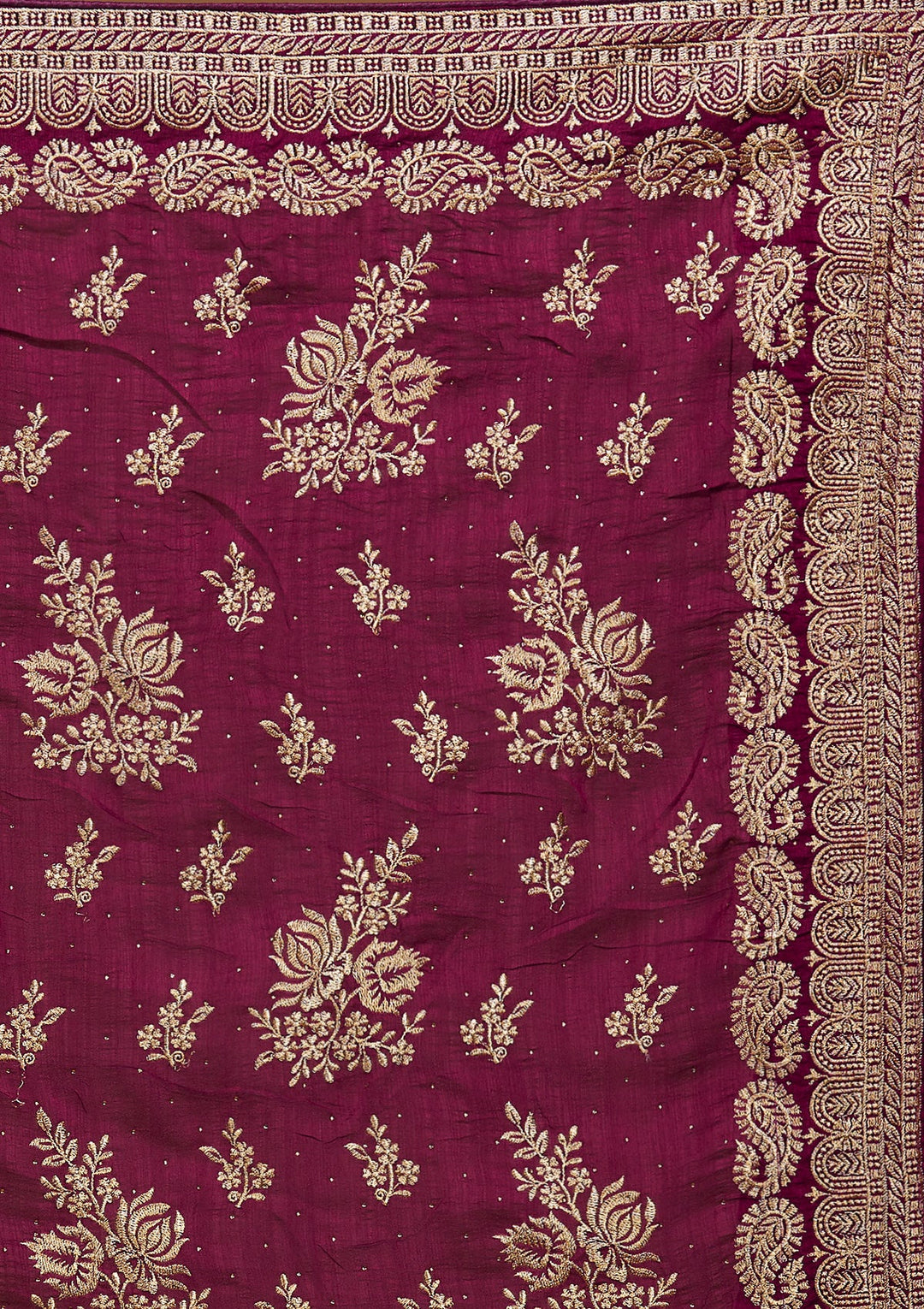 Wine Zariwork Georgette Saree-Koskii