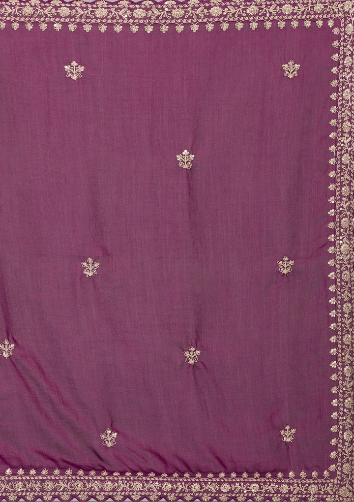 Wine Zariwork Georgette Saree-Koskii
