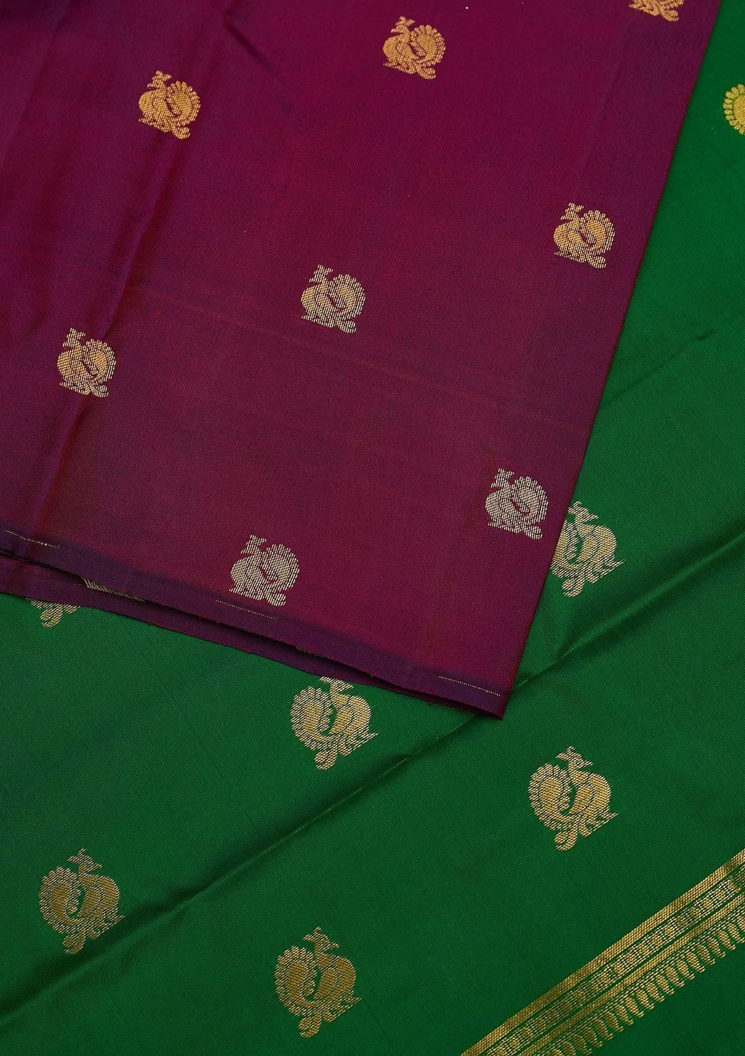 Wine Zariwork Pure Silk Designer Unstitched Saree - Koskii