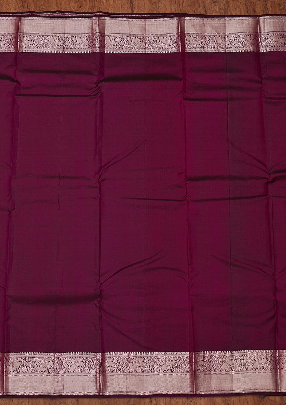 Wine Zariwork Pure Silk Designer Unstitched Saree - Koskii