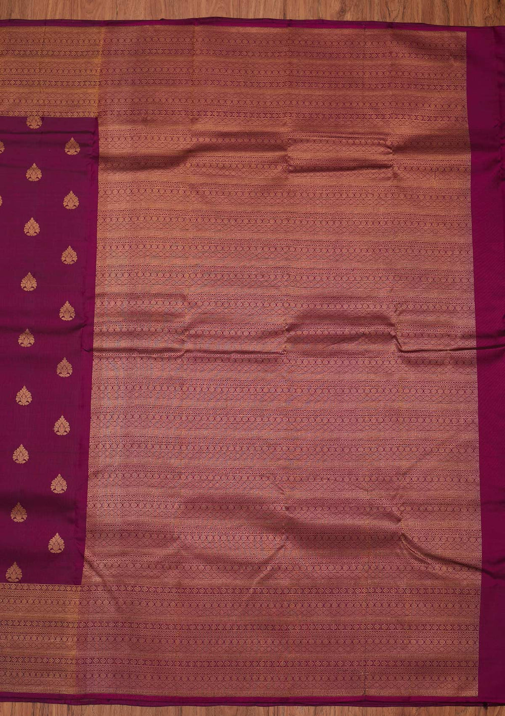 Wine Zariwork Pure Silk Designer Unstitched Saree - Koskii