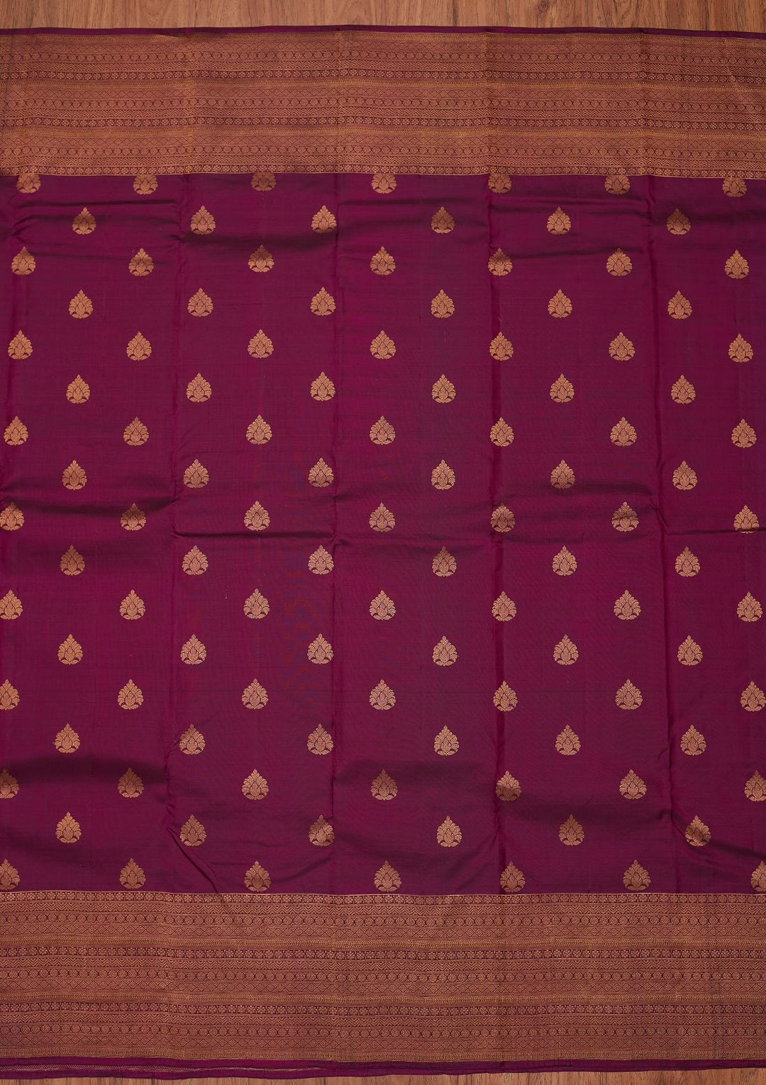Wine Zariwork Pure Silk Designer Unstitched Saree - Koskii