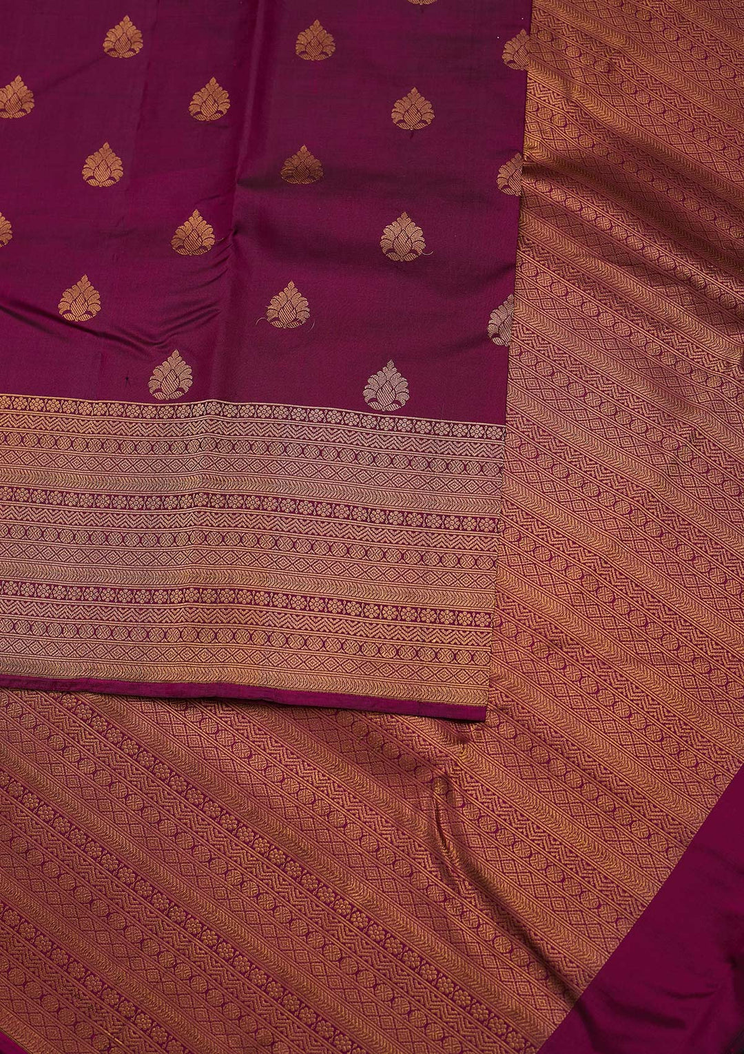 Wine Zariwork Pure Silk Designer Unstitched Saree - Koskii