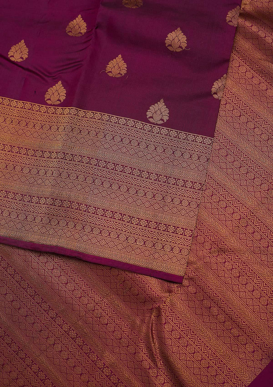 Wine Zariwork Pure Silk Designer Unstitched Saree - Koskii