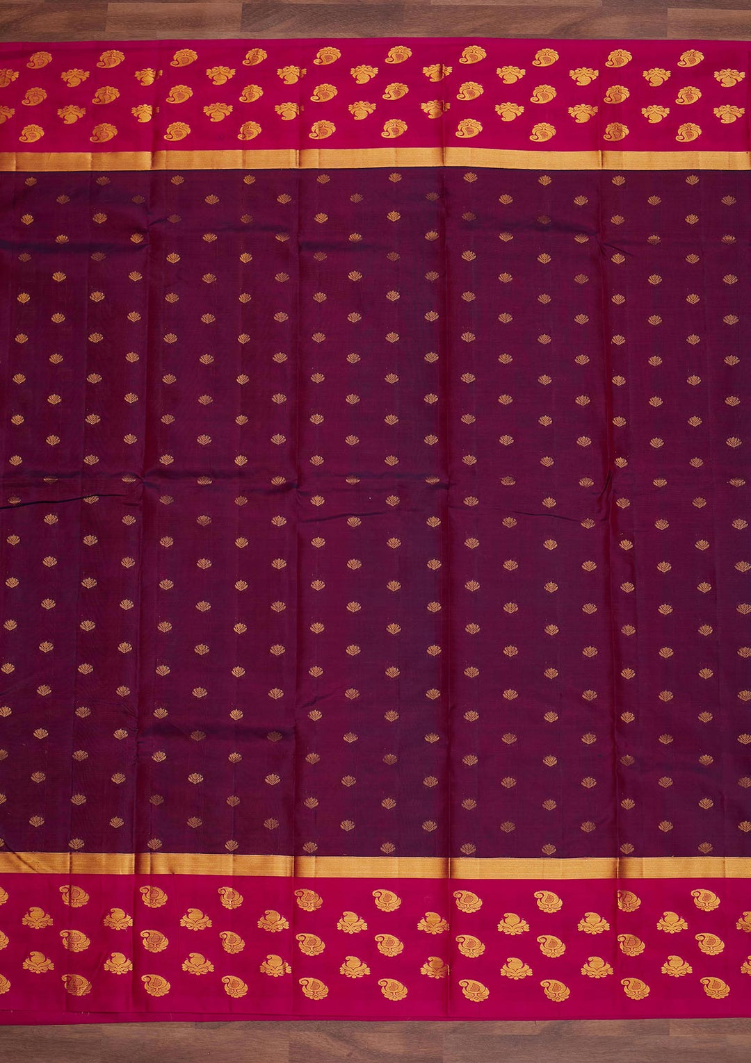 Wine Zariwork Pure Silk Designer Saree - Koskii