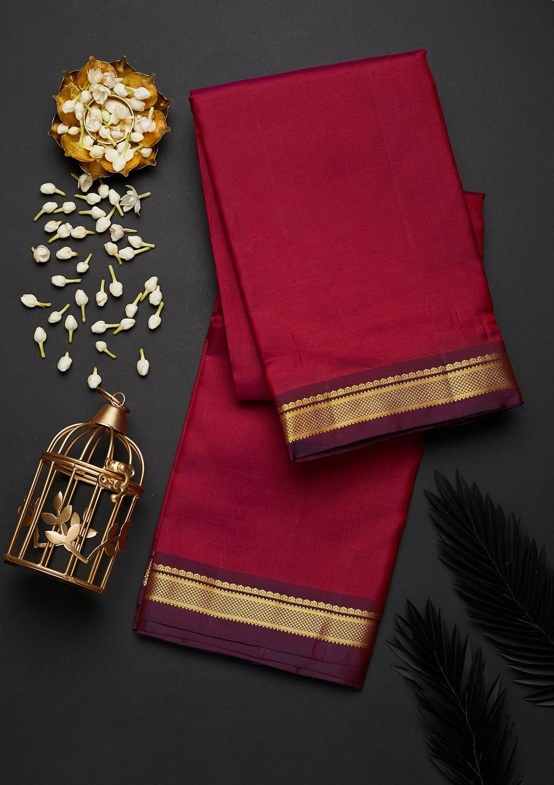 Wine Zariwork Pure Silk Designer Saree - Koskii