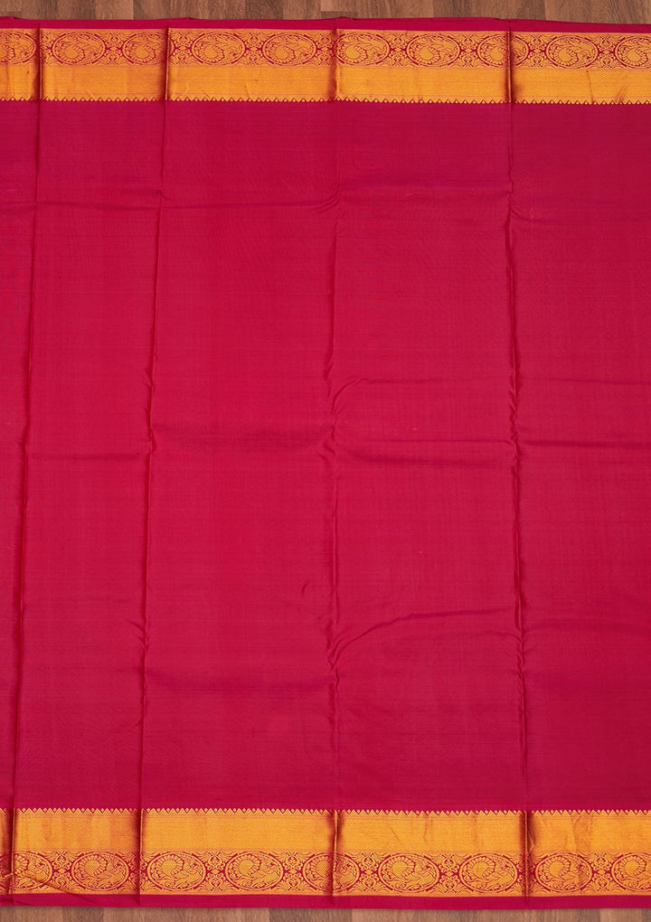 Wine Zariwork Pure Silk Saree - Koskii