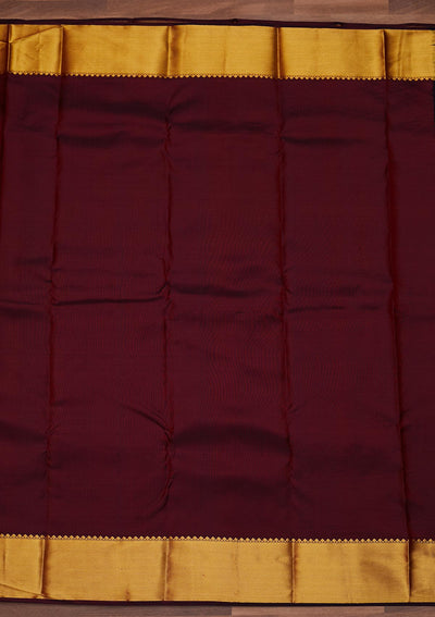 Wine Zariwork Pure Silk Designer Saree - Koskii