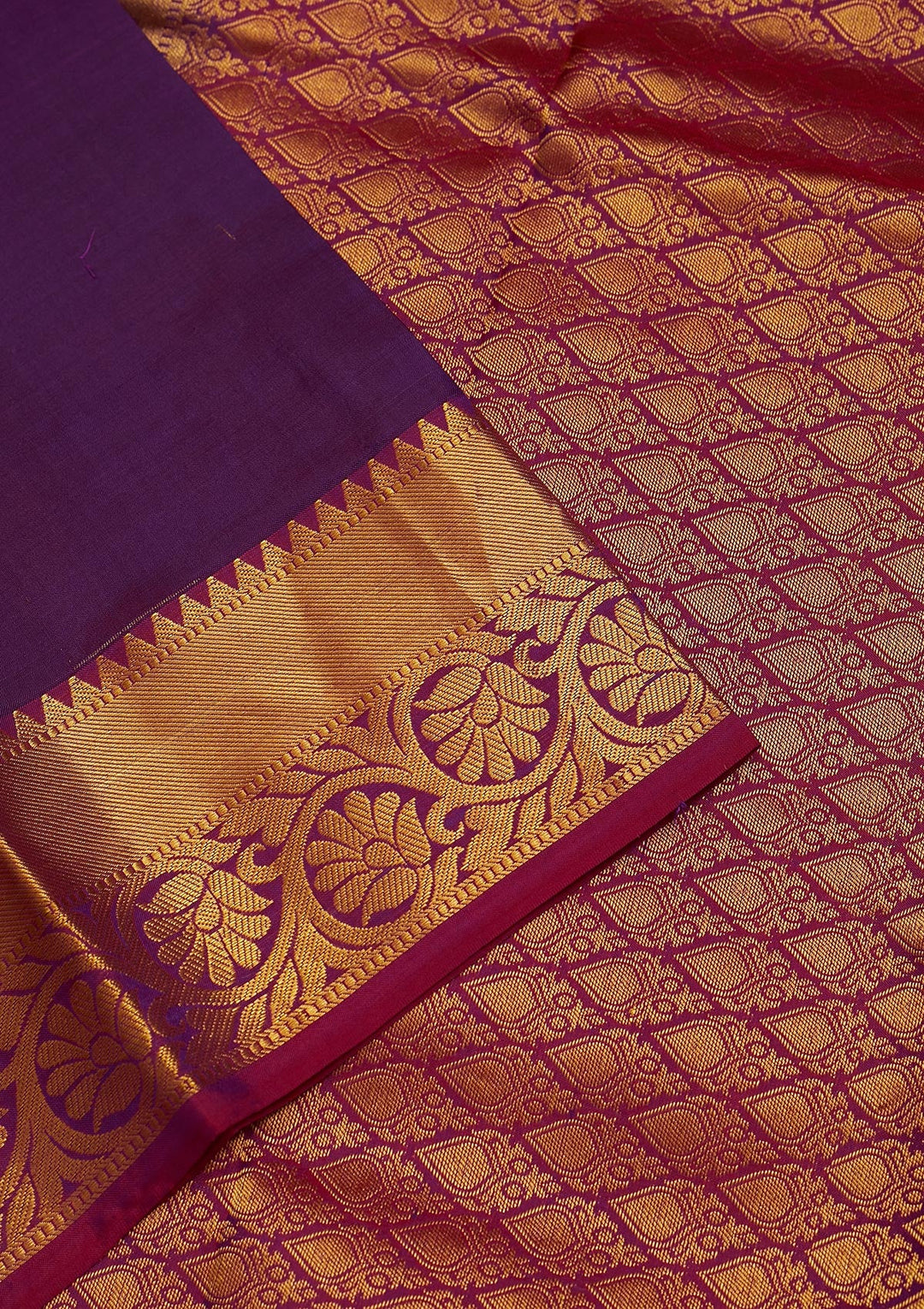 Wine Zariwork Pure Silk Saree-Koskii