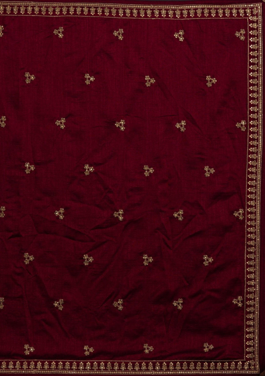 Wine Zariwork Raw Silk Designer Lehenga - koskii