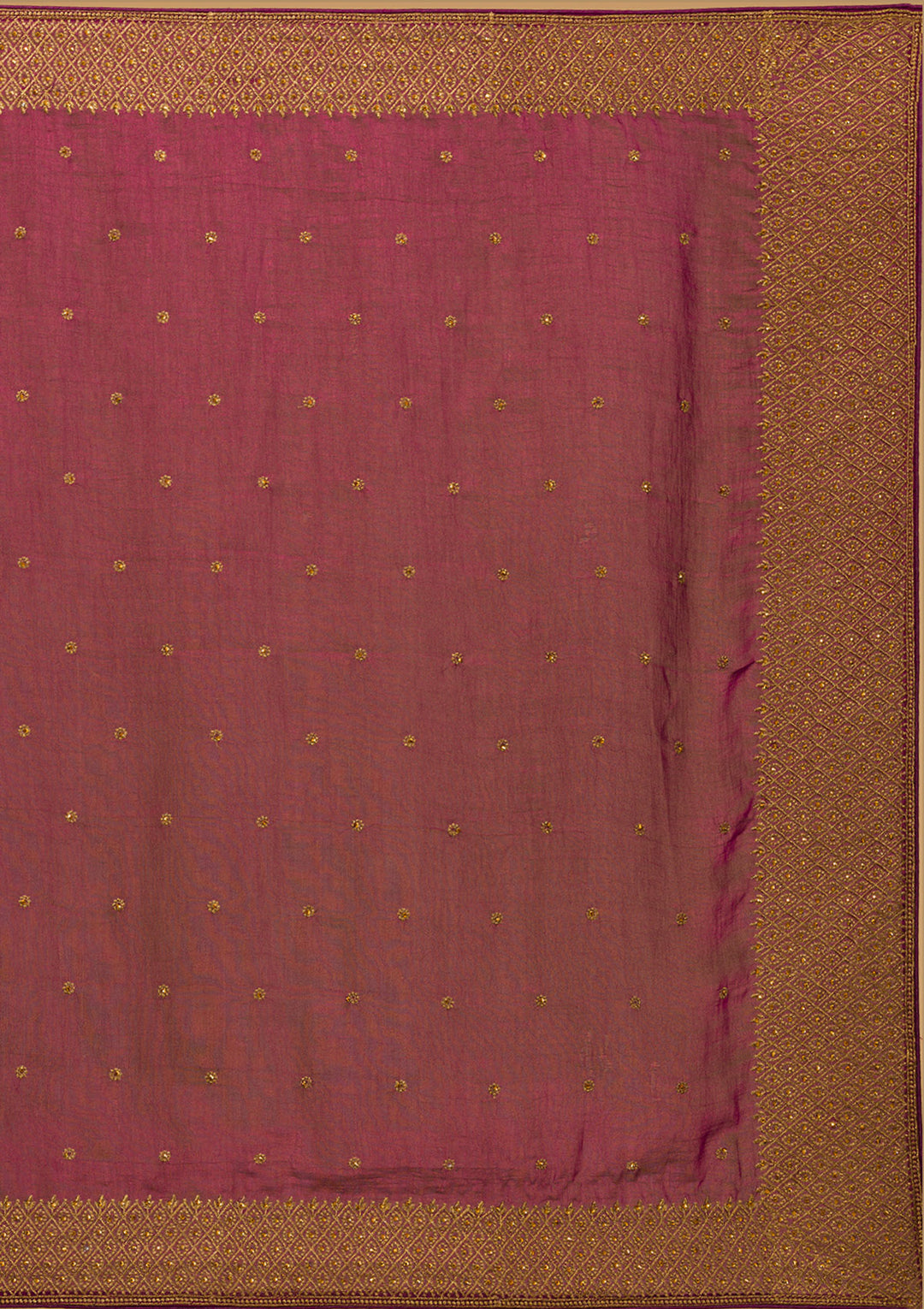 Wine Zariwork Semi Crepe Designer Saree-Koskii