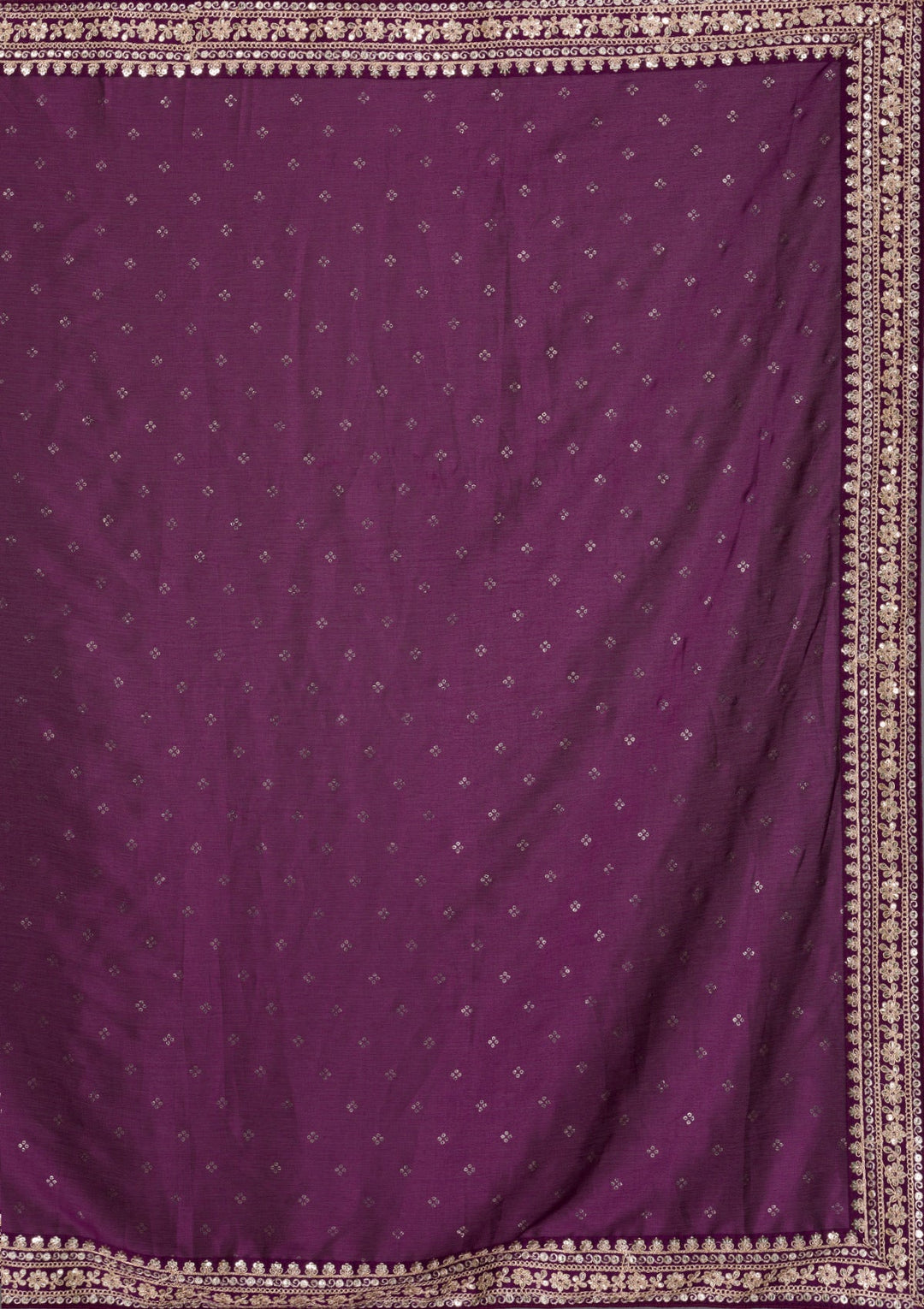 Wine Zariwork Raw Silk Saree-Koskii