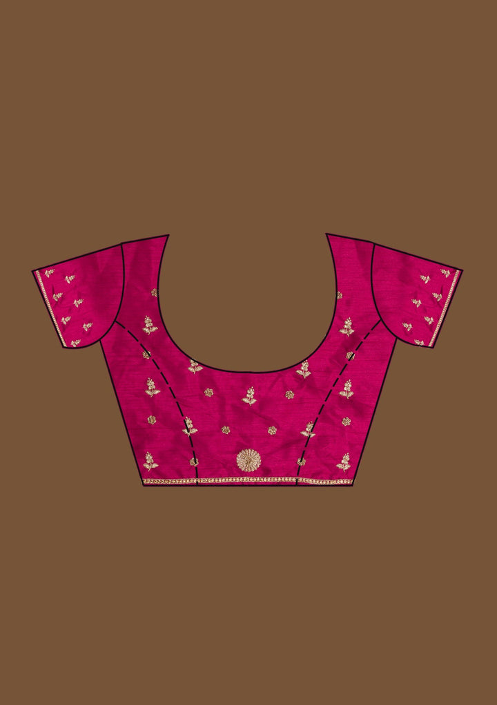 Wine Zariwork Raw Silk Saree-Koskii