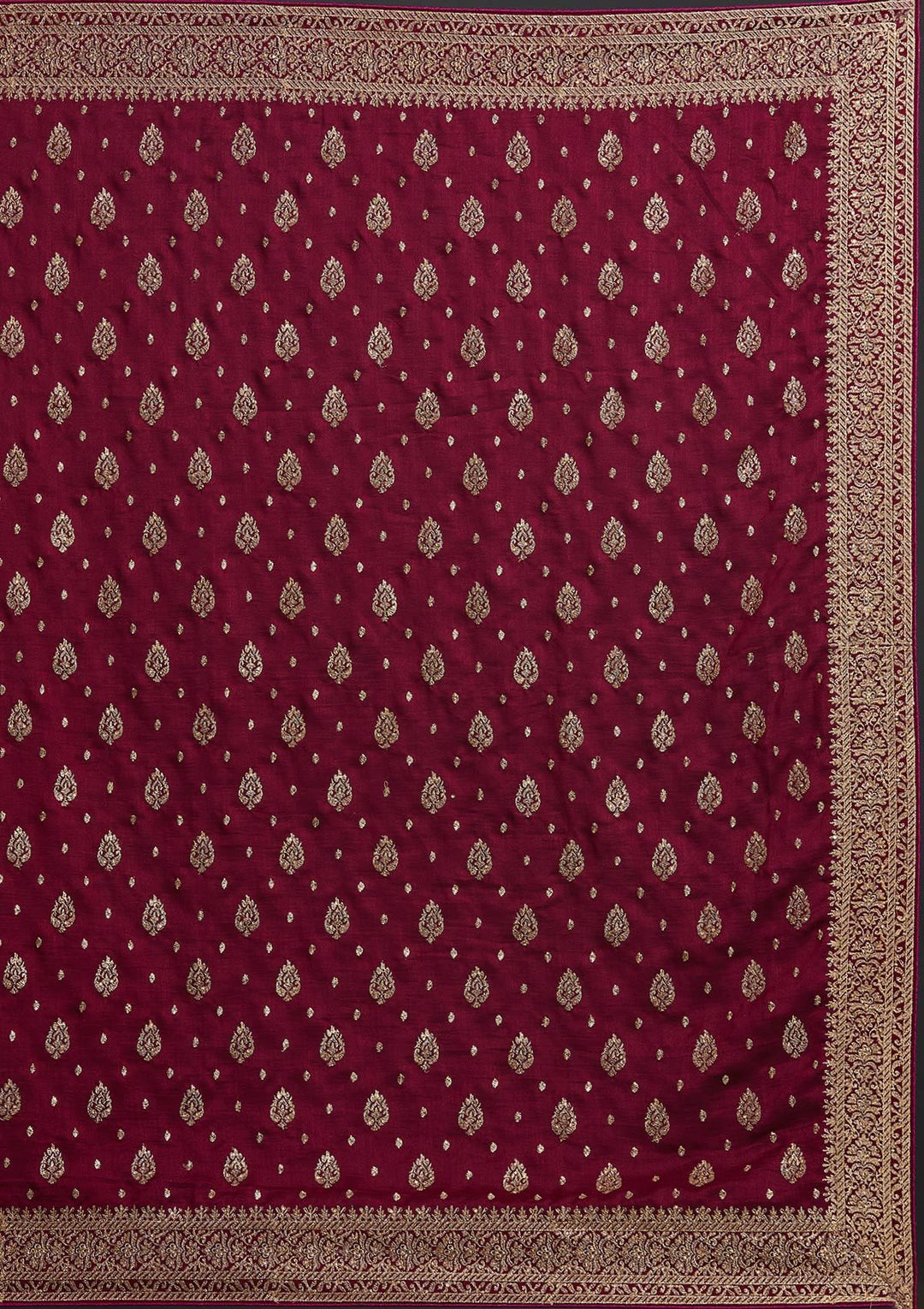 Wine Zariwork Semi Crepe Designer Saree - koskii
